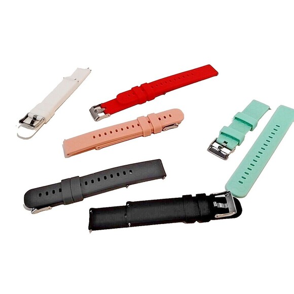 6 x Silicone Rubber Watch Wristband Bundle 18MM NEW - Picture 1 of 5